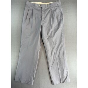 VTG John Alexander Pants Mens 39x30 Gray Relaxed Pleated Dress Microfiber USA